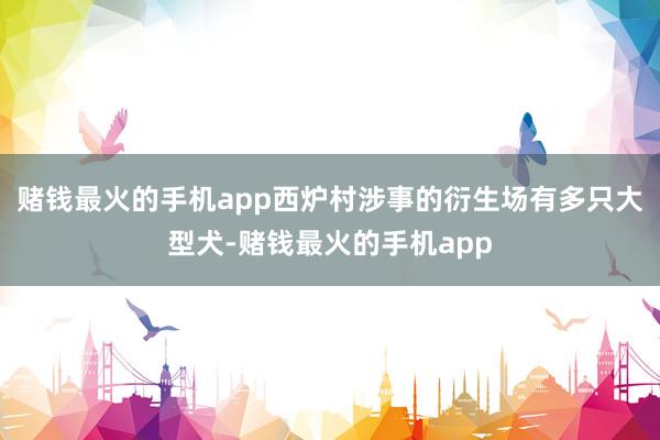 赌钱最火的手机app西炉村涉事的衍生场有多只大型犬-赌钱最火的手机app