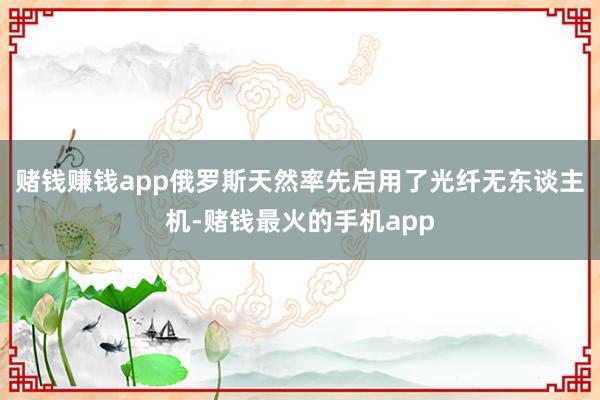赌钱赚钱app俄罗斯天然率先启用了光纤无东谈主机-赌钱最火的手机app
