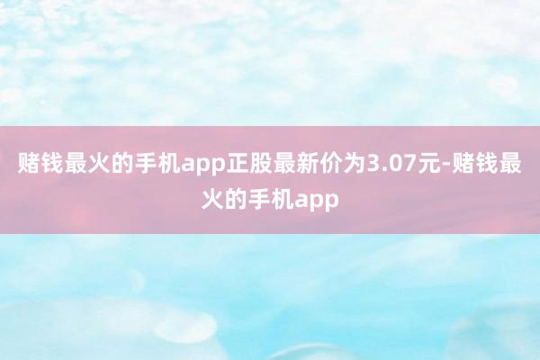赌钱最火的手机app正股最新价为3.07元-赌钱最火的手机app