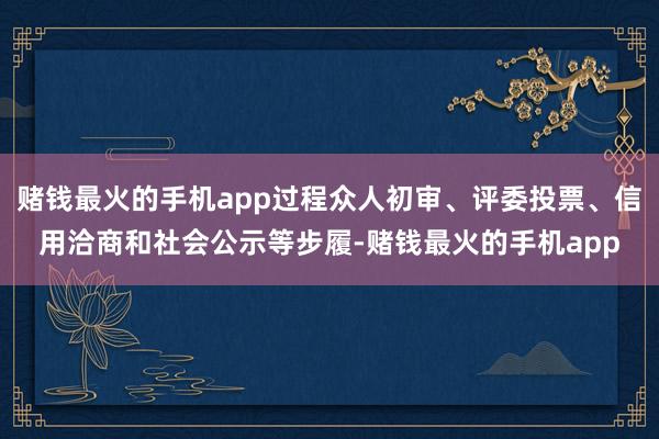 赌钱最火的手机app过程众人初审、评委投票、信用洽商和社会公示等步履-赌钱最火的手机app