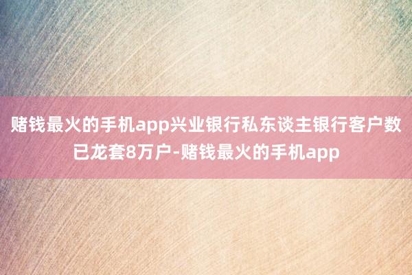 赌钱最火的手机app兴业银行私东谈主银行客户数已龙套8万户-赌钱最火的手机app