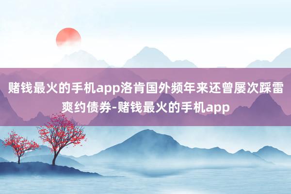 赌钱最火的手机app洛肯国外频年来还曾屡次踩雷爽约债券-赌钱最火的手机app
