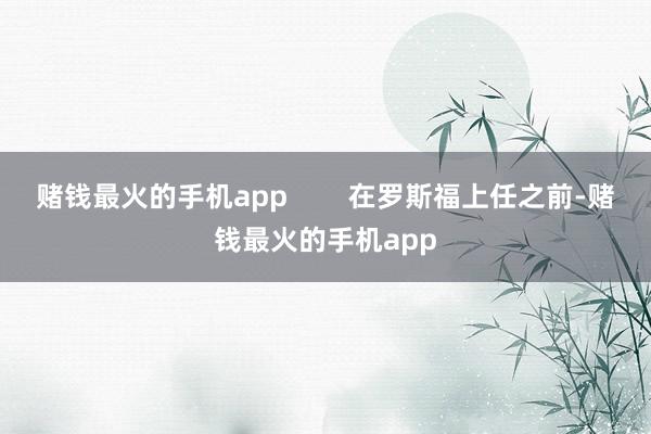 赌钱最火的手机app        在罗斯福上任之前-赌钱最火的手机app