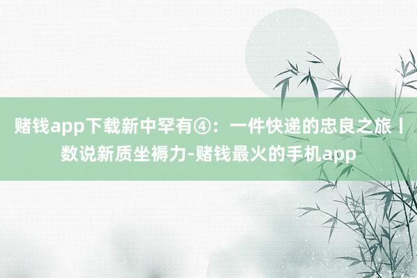 赌钱app下载新中罕有④：一件快递的忠良之旅丨数说新质坐褥力-赌钱最火的手机app