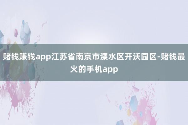 赌钱赚钱app江苏省南京市溧水区开沃园区-赌钱最火的手机app