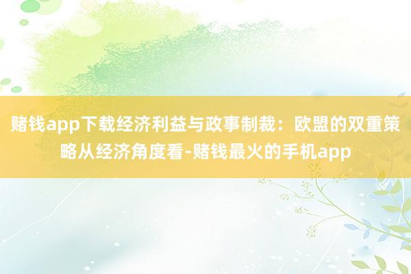 赌钱app下载经济利益与政事制裁：欧盟的双重策略从经济角度看-赌钱最火的手机app